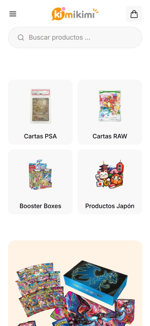 Tienda online Kimi Kimi en el móvil
